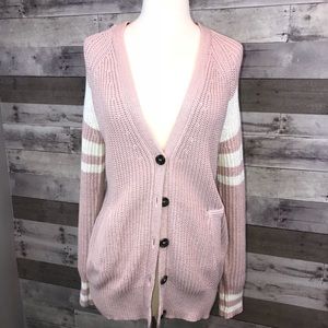 Forever 21 Pink Sweater- knit- cardigan- S
